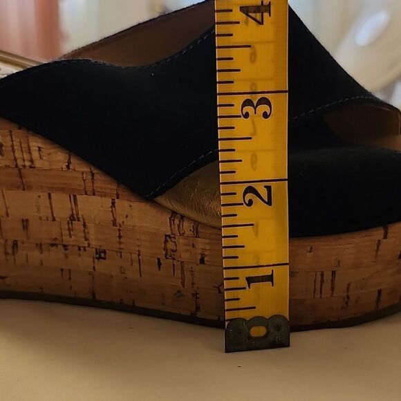 CODANI Jan Suede Upper Cork Platform Wedge in Crosta Blue Scuro Size 38 US 7.5 - Picture 5 of 8